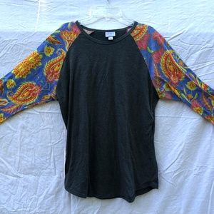 LuLaRoe Casual 3/4 Long Daisy Sleeve Top / Large